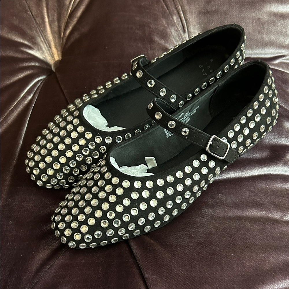 A New Day Target rhinestone sparkly Mary Jane flats 10
